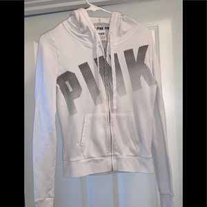 Victoria’s Secret Pink zip up hoodie black logo S